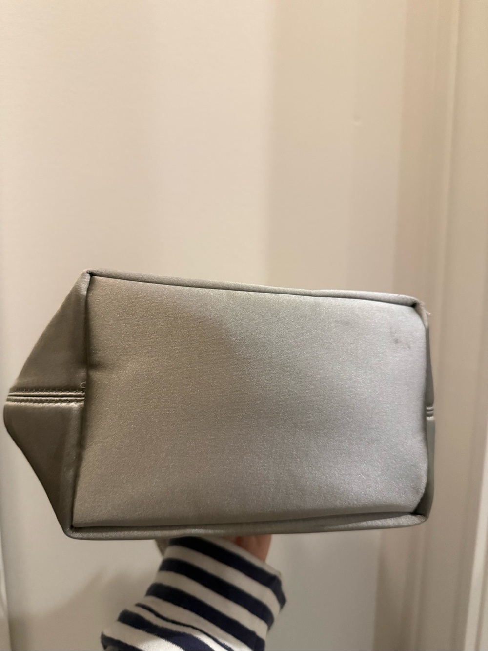 Jcrew Metallic Gray Bag with Rhinestone Rope Handles - Picture 5 of 8